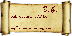 Debreczeni Gábor névjegykártya