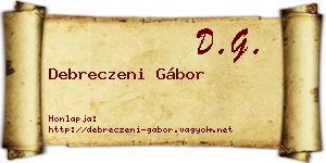Debreczeni Gábor névjegykártya