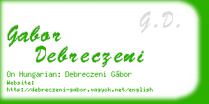 gabor debreczeni business card
